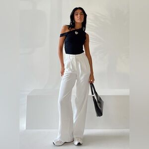 Princess Polly Archer Pants White Size 4 NWOT